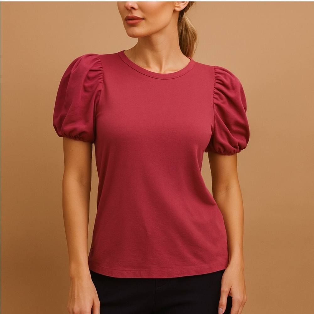 Elie Tahari Puff Sleeve Blouse Pink Size XS